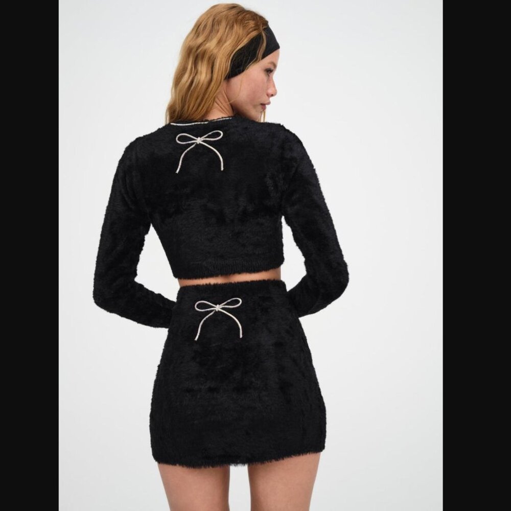 For Love & Lemons Vivienne Mini Skirt Black - Picture 2 of 6